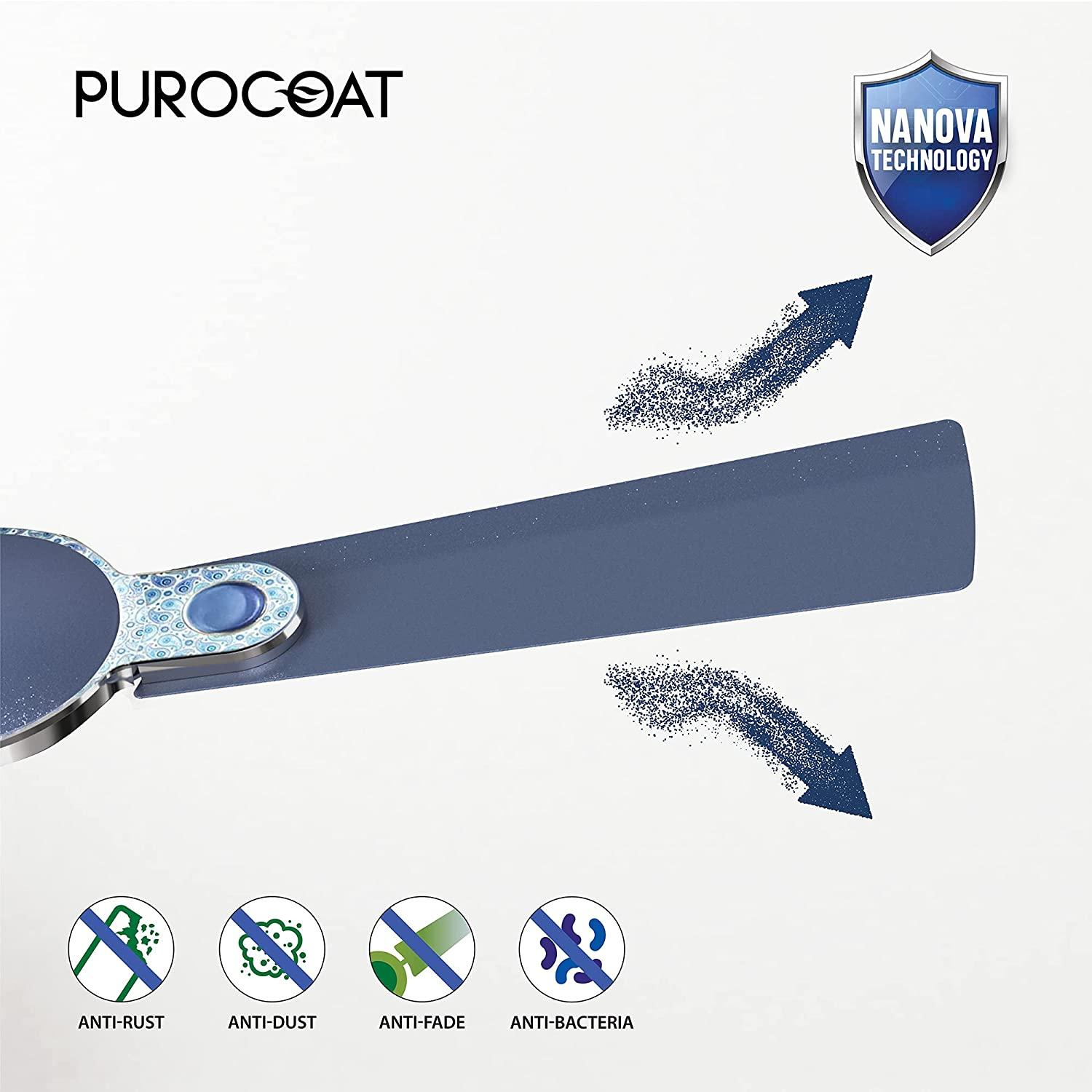 Polycab Eleganz Purocoat Premium 1200 mm 3 Blades 75 W Indigo Blue Ceiling Fans_2