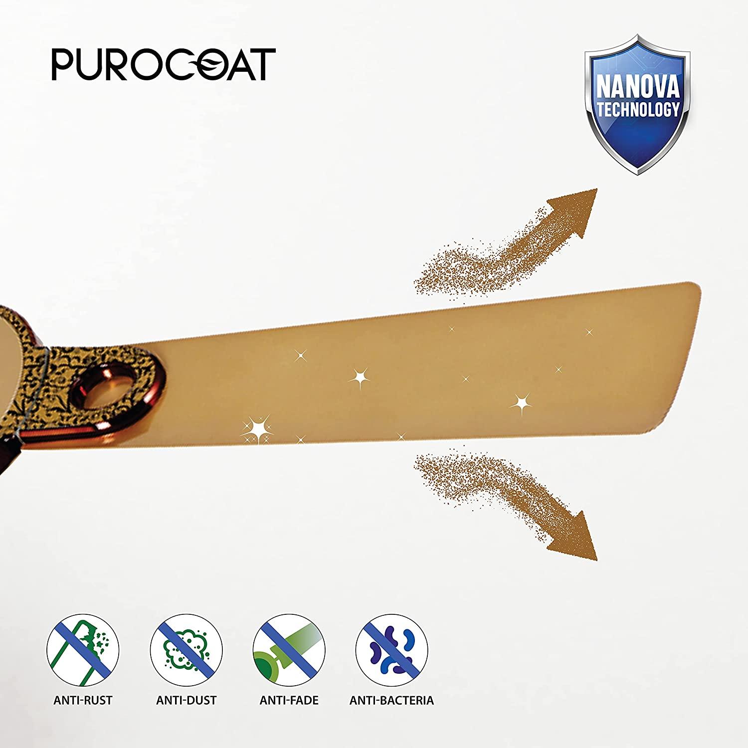 Polycab Eleganz D-Ziner Purocoat 1200 mm 3 Blades 75 W Birkin Gold Ceiling Fans_2