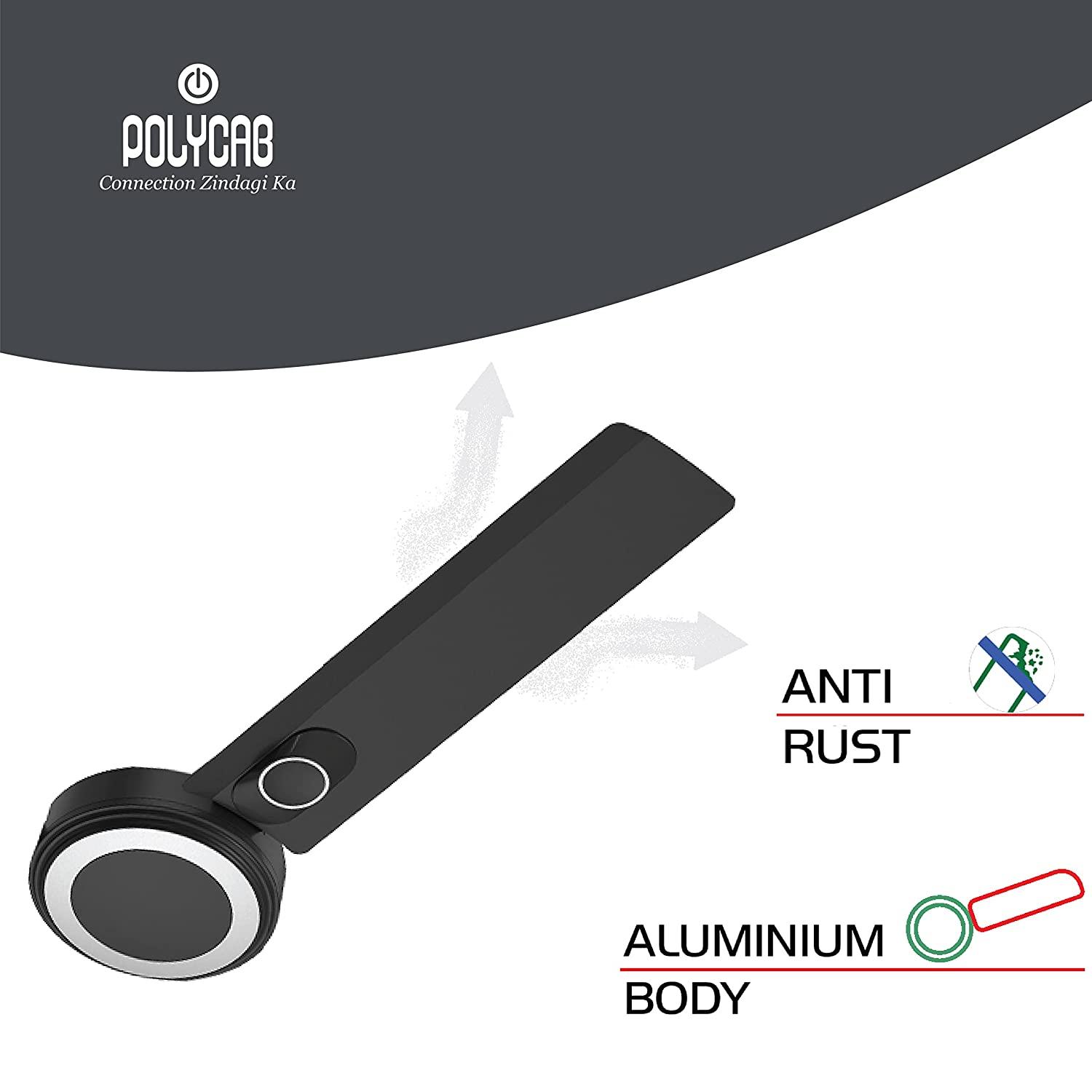 Polycab Stunner 1200 mm 3 Blades 75 W Matt Black Ceiling Fans_2