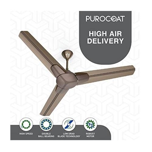 Polycab Euphoria EP01 Purocoat 1200 mm 3 Blades 75 W Neutral Resort Brown Ceiling Fans_1