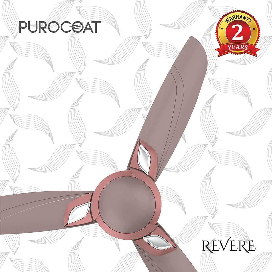 Polycab Revere Purocoat Premium 1200 mm 3 Blades 75 W Natural Warm Copper Ceiling Fans_2