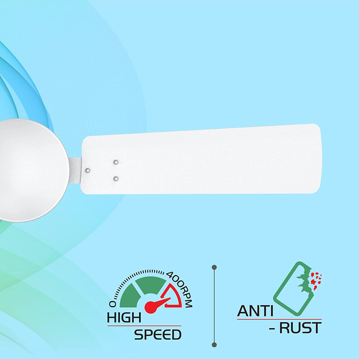 Polycab Vital 1200 mm 3 Blades 75 W Pearl White Ceiling Fans_3