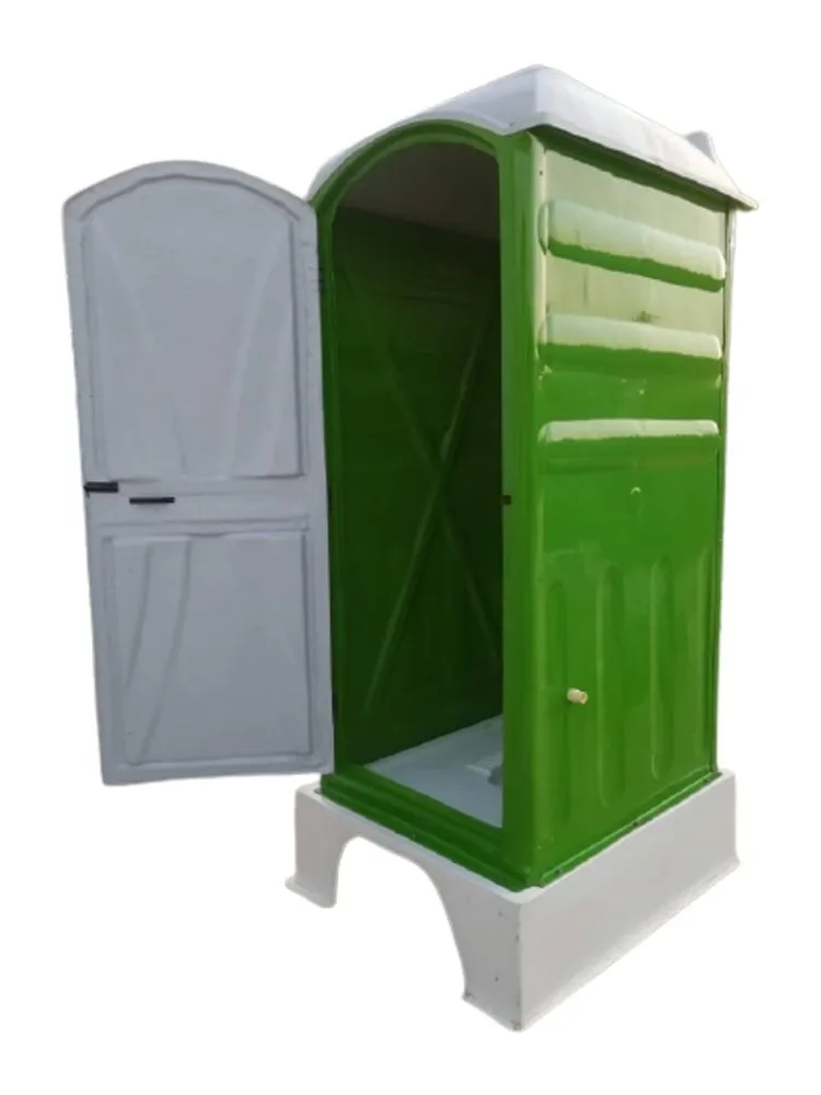 CORVIRON FRP 7 ft Portable Toilet Cabin Green_0