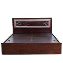 Solid Wood Platform Double Bed 180 x 200 cm Brown_0