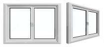 POLYCRAFT Casement 2 Track 2 Panel Metallic Silver uPVC Window 6 x 4 ft_0