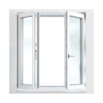 POLYCRAFT Casement 2 Track 2 Panel Metallic Silver uPVC Window 6x4 Feet_0