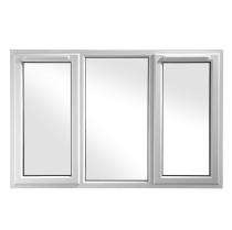 POLYCRAFT Sliding 2 Track 3 Panel Metallic Silver uPVC Window 6 x 4 ft_0