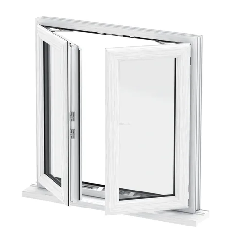 Paridhi Casement 1 Track 2 Panel White uPVC Window 6 x 4 ft_0