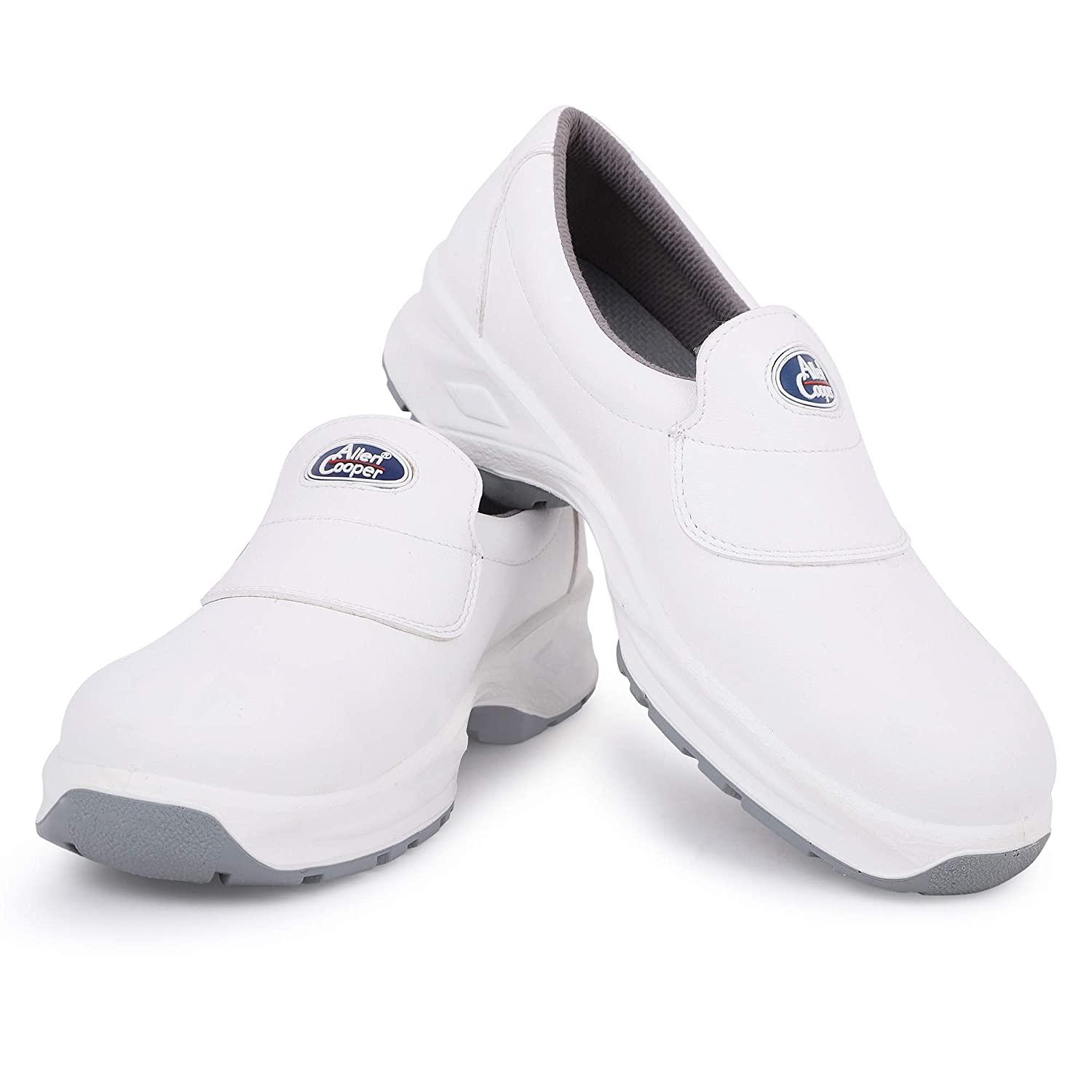 Allen Cooper AC-1442 Washable Microfiber Steel Toe Safety Shoes White_2