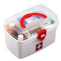 UK INTERNATIONAL Portable 8 x 4.5 x 5.5 inch White and Transparent First Aid Box_0
