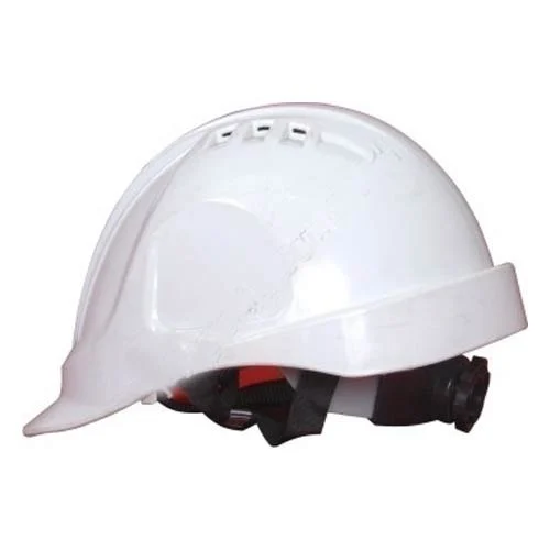 HDPE White Air Ventilated Safety Helmets_0