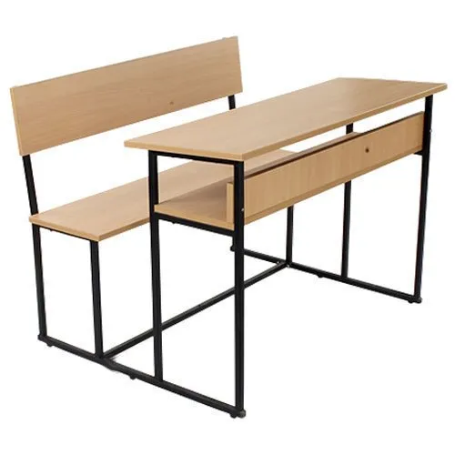 HMP Wooden and Iron 2 Seater Student Bench Desk 900 x 1000 mm_0