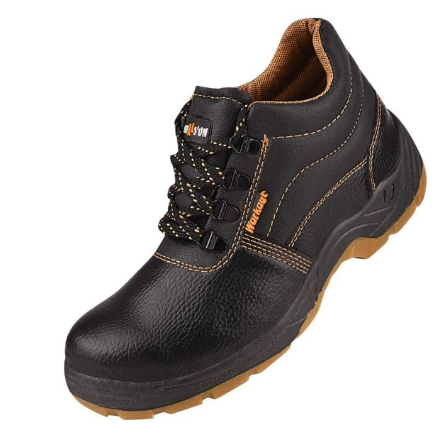 Hillson Workout Synthetic Leather Steel Toe Safety Shoes Black_2