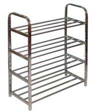 Stainless Steel 4 Shelves Shoe Rack 2 kg 20 x 30 x 70 cm Silver_0