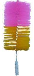 LIMPO Polypropylene Car Cleaning Brush Plastic Handle Pink and Yellow_0