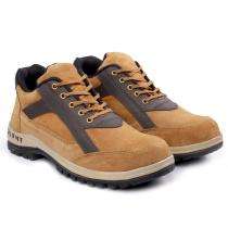 Suede Leather Steel Toe Safety Shoes Brown_0