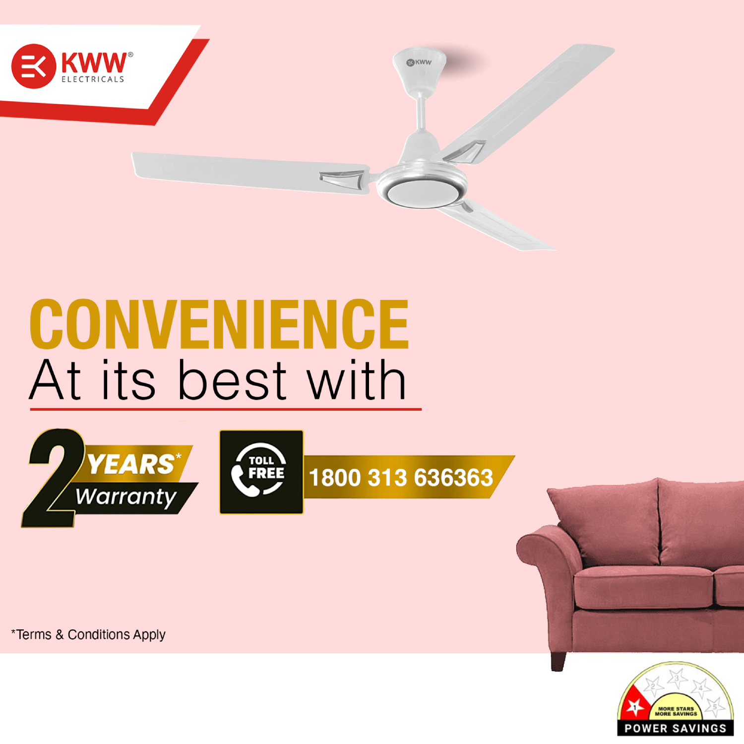 KWW Airista Plus DLX 1200 mm 3 Blades 50 W White Ceiling Fans_3