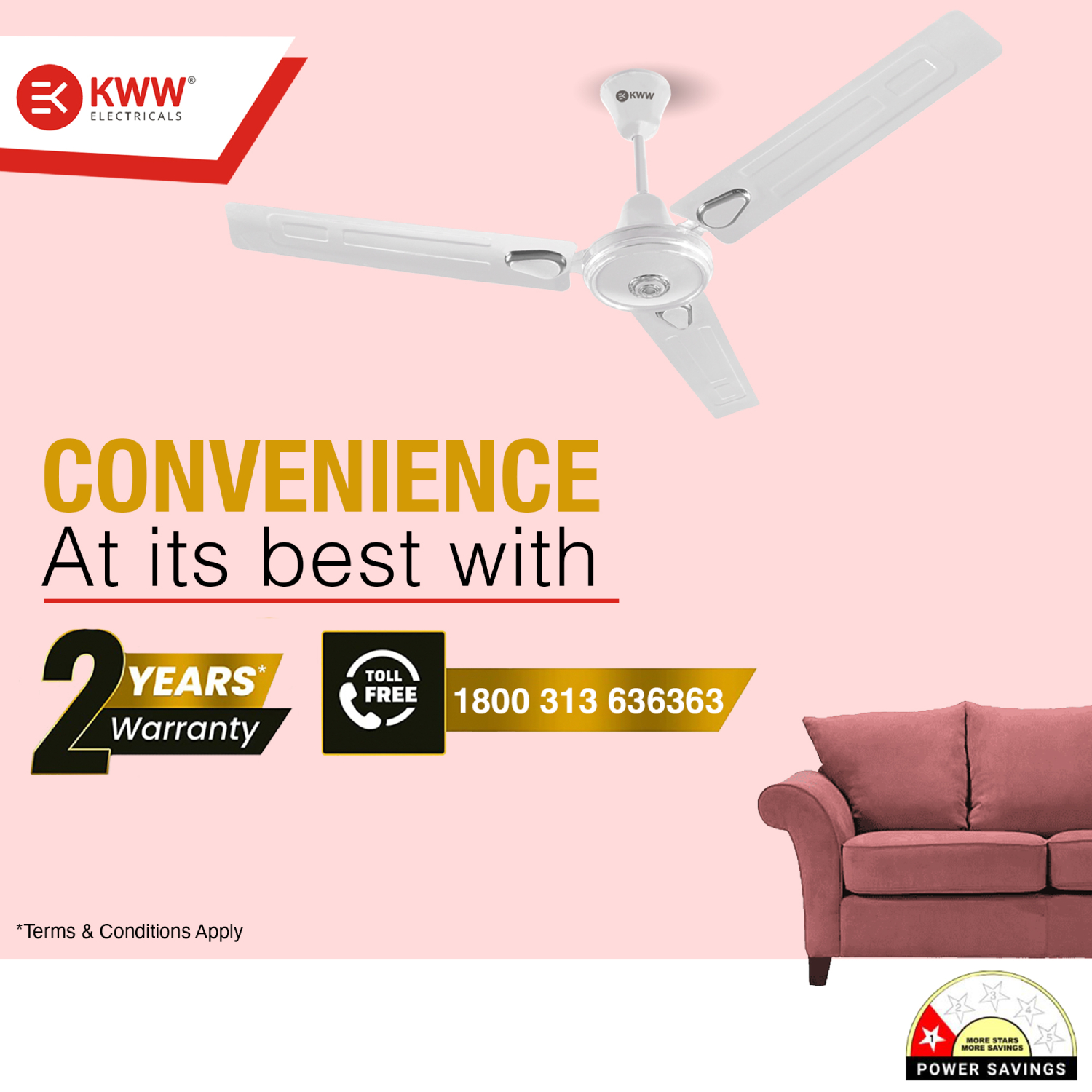 KWW AirVin DLX 1200 mm 3 Blades 52 W White Ceiling Fans_3