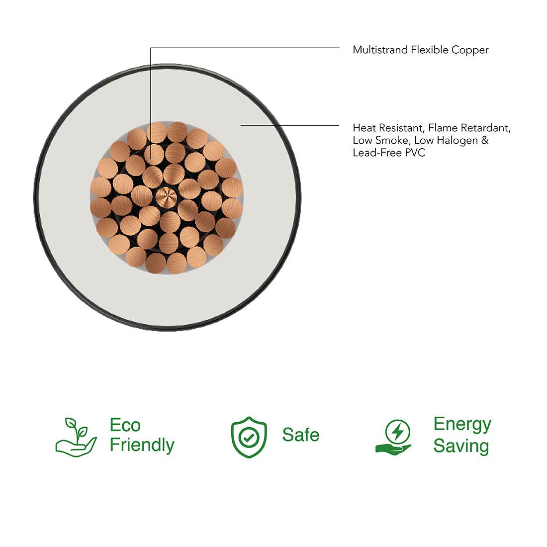 Polycab 6 sqmm Stranded Electric Wire Black 90 m_2