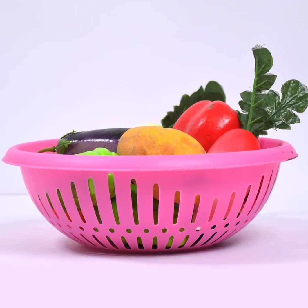 Atevon Plastic Round Basket Kitchen Storage Organiser 50 x 50 x 50 mm_2