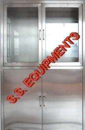 SSE HC005 SS 304 with Glass Hospital Cupboard 1100 x 450 x 1800 mm_0