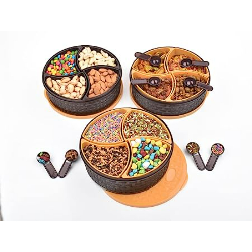 Atevon Plastic Round Multipurpose Kitchen Storage Organiser 50 x 50 x 50 mm_1