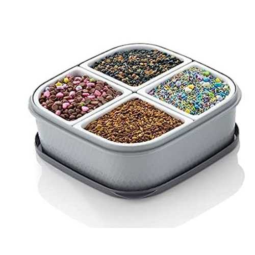 Atevon Plastic Rectangular Multipurpose Kitchen Storage Organiser 28.4 x 22.6 x 12.9 cm_1