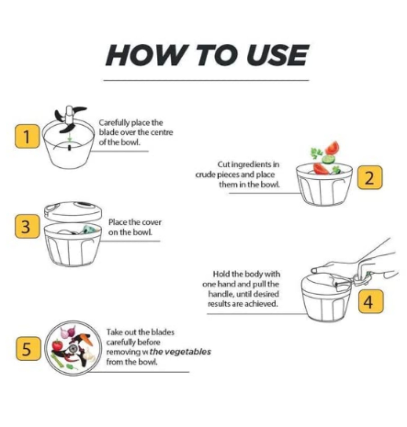 Atevon 5 Blades 750 mL Manual Vegetable Chopper_1