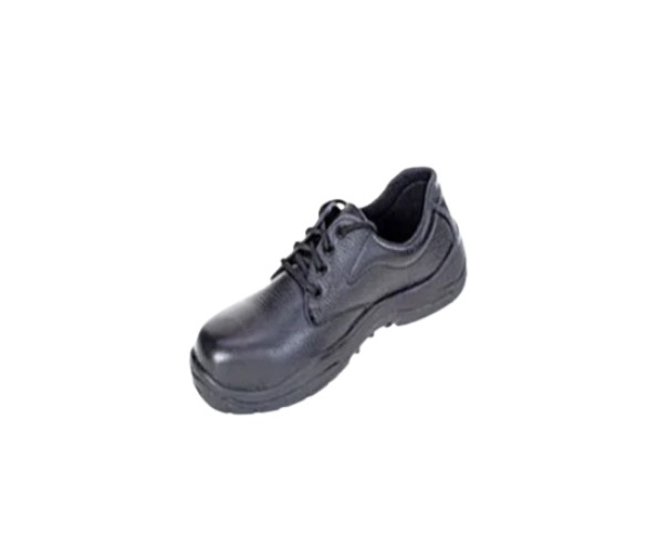 Buy Corrected Grain leather Steel Toe Safety Shoes Black online at best