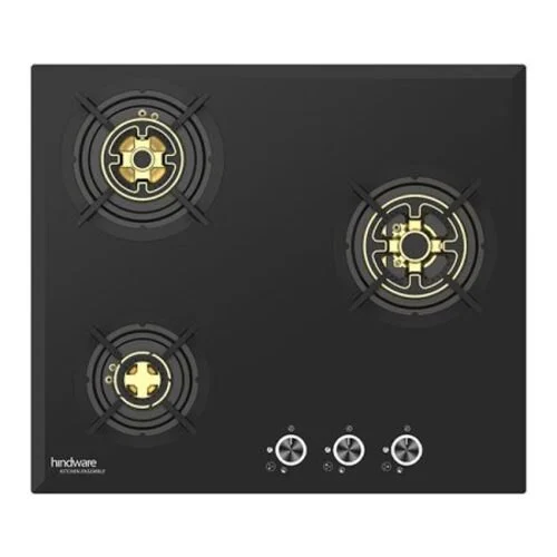 Hindware Cassia 3B Three Burner Commercial Gas Stove Stainless Steel Black_0