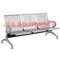 SSE 3 Seater Waiting Bench Stainless Steel 238 x 67 x 76 cm_0