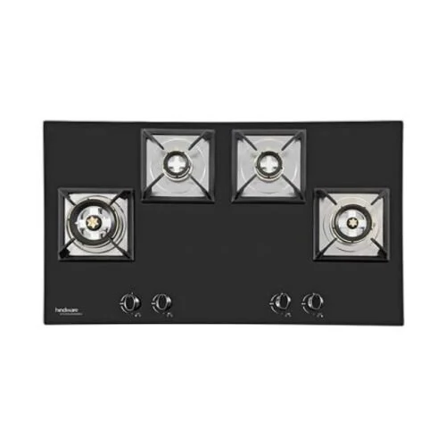 Hindware Adonia 4B Four Burner Commercial Gas Stove Stainless Steel Black_0