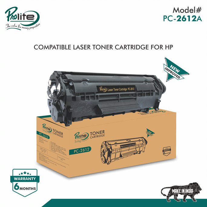 PROLITE Black Laser Toner HP, Canon 12A Compatible Ink Cartridge_1