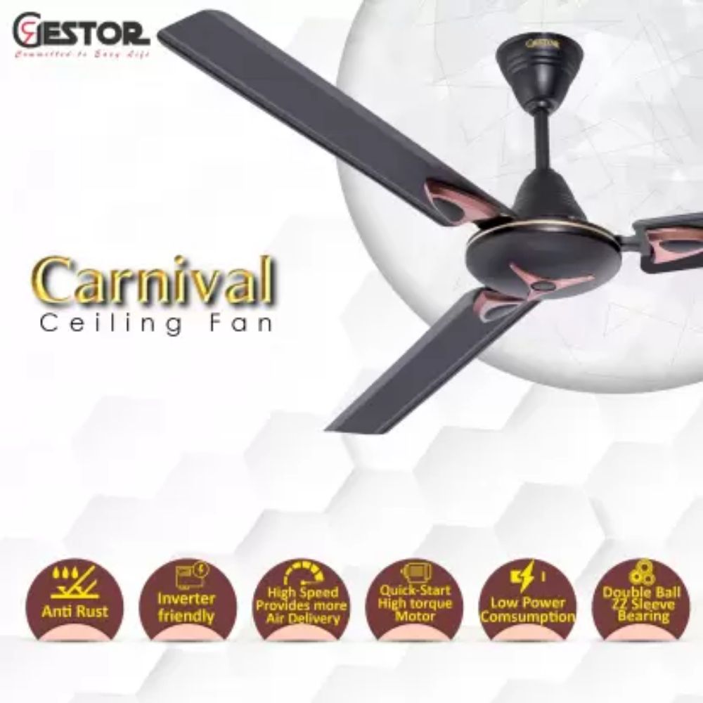 GESTOR Carnival Ultra High Speed 1200 mm 3 Blades 50 W Smoked Brown Ceiling Fans_1