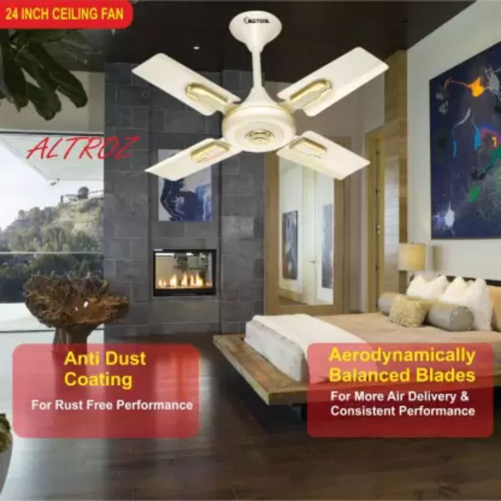 GESTOR Altroz Ultra High Speed 600 mm 4 Blades 55 W Ivory Ceiling Fans_2