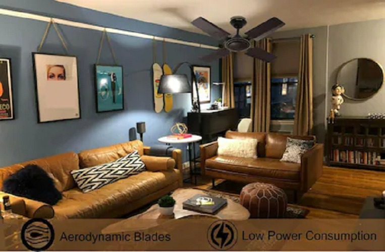 GESTOR GTR212 Ultra High Speed 600 mm 4 Blades 60 W Smoked Brown Ceiling Fans_3