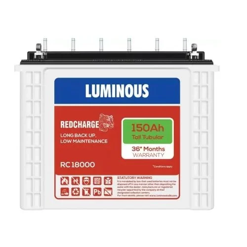 LUMINOUS RC18000ST Tall Tubular 12 V 150 Ah Lead Acid Batteries_0