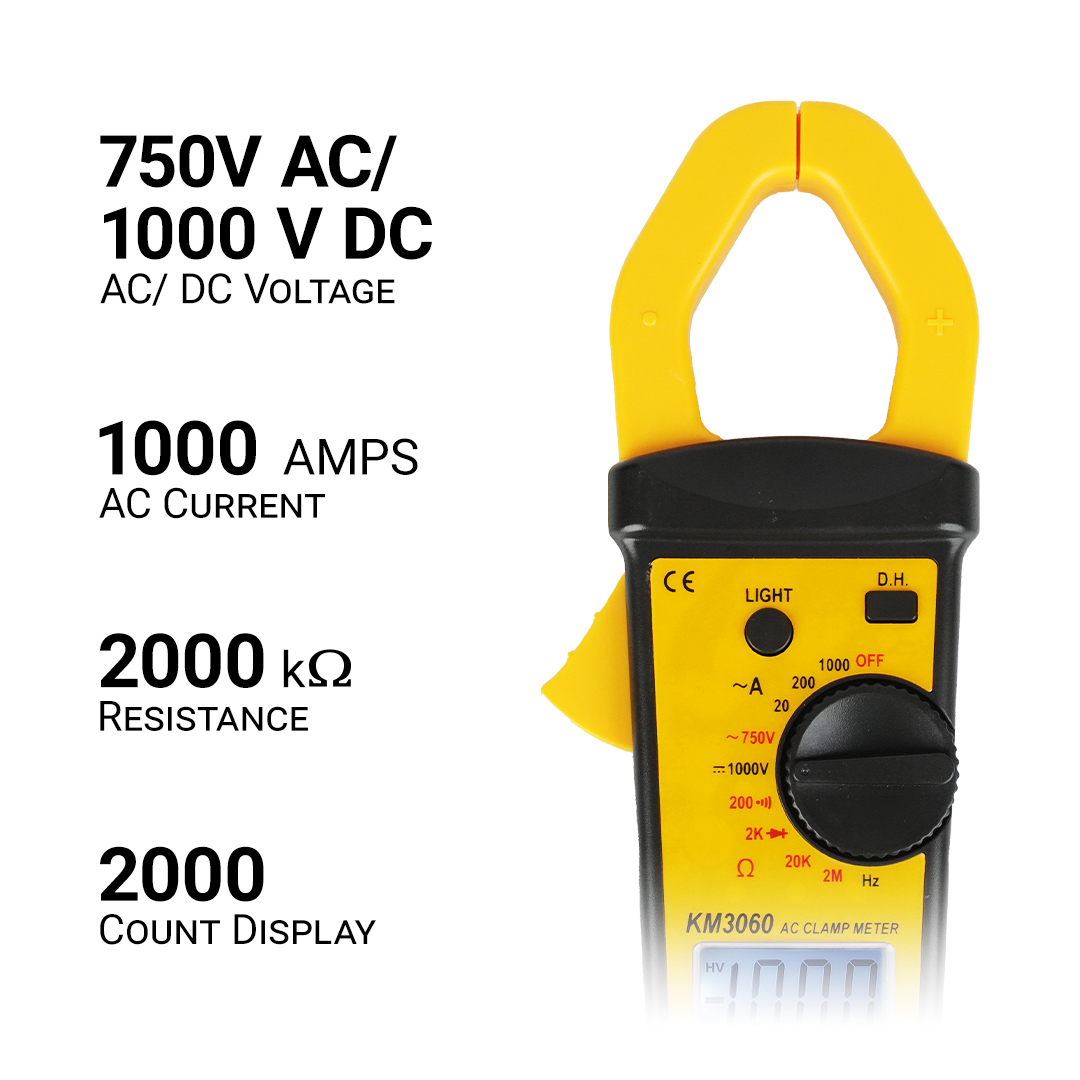 KUSAM-MECO KM 3060 0.01 - 1000 A 1 - 750 V AC DC Clamp Meter_2