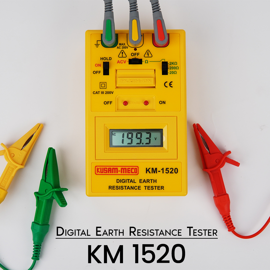 KUSAM-MECO KM1520 Earth Tester 0 - 20 Ω 3 1/2 Digit LCD_3