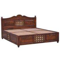 Solid Wood Box King Bed 70 x 90 inch Brown_0