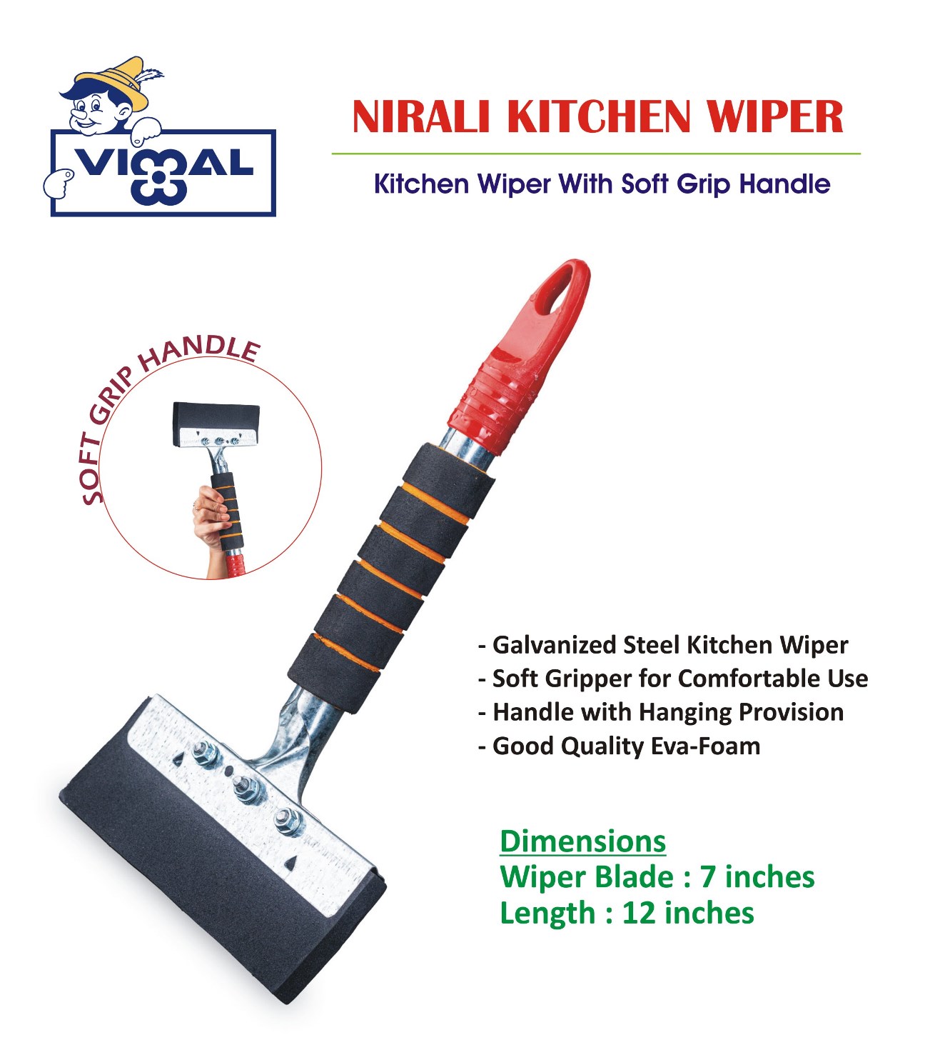 Vimal Kitchen Wiper 6 inch Multicolour_1
