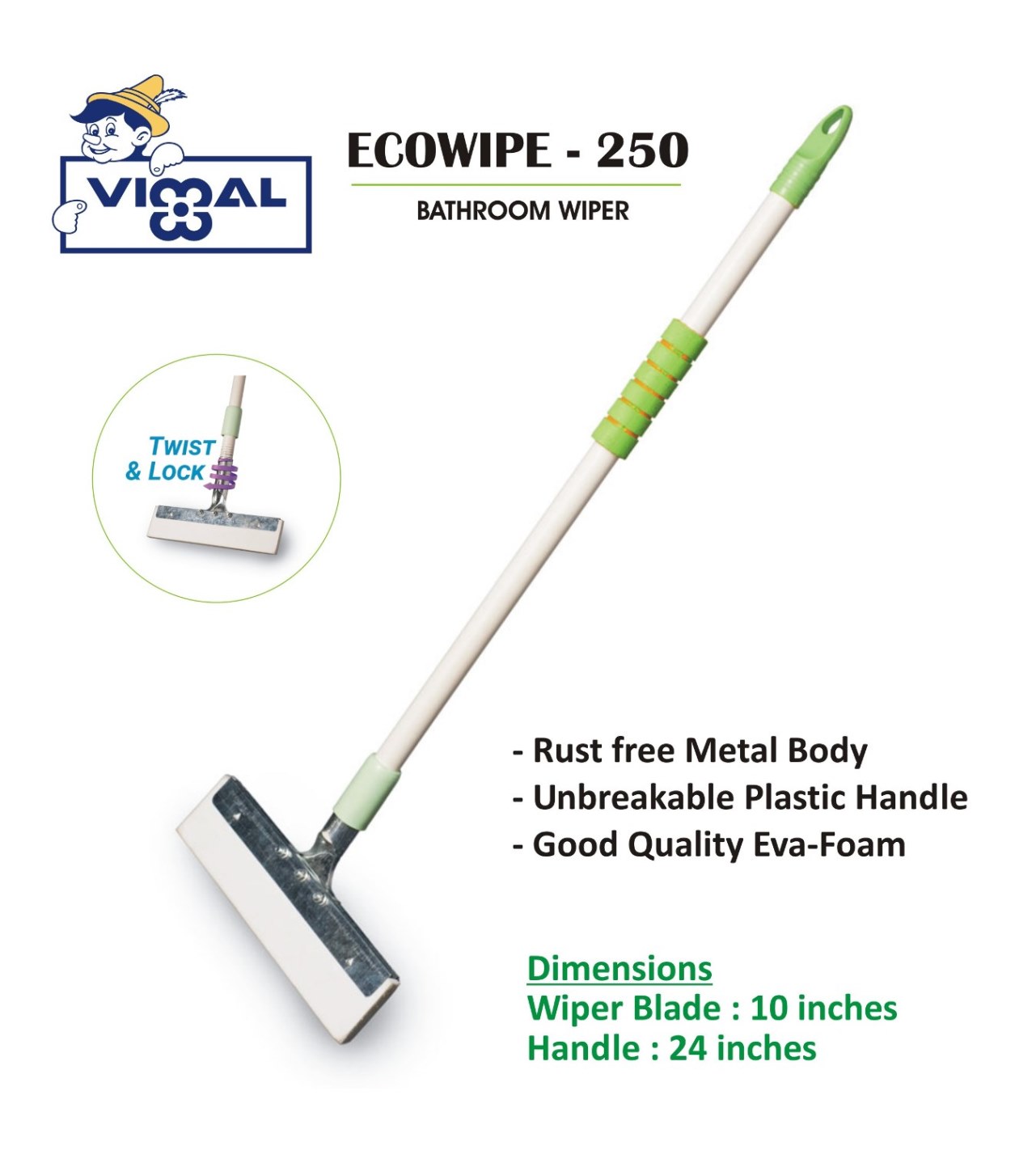 Vimal Bathroom Wiper 10 inch Multicolour_1