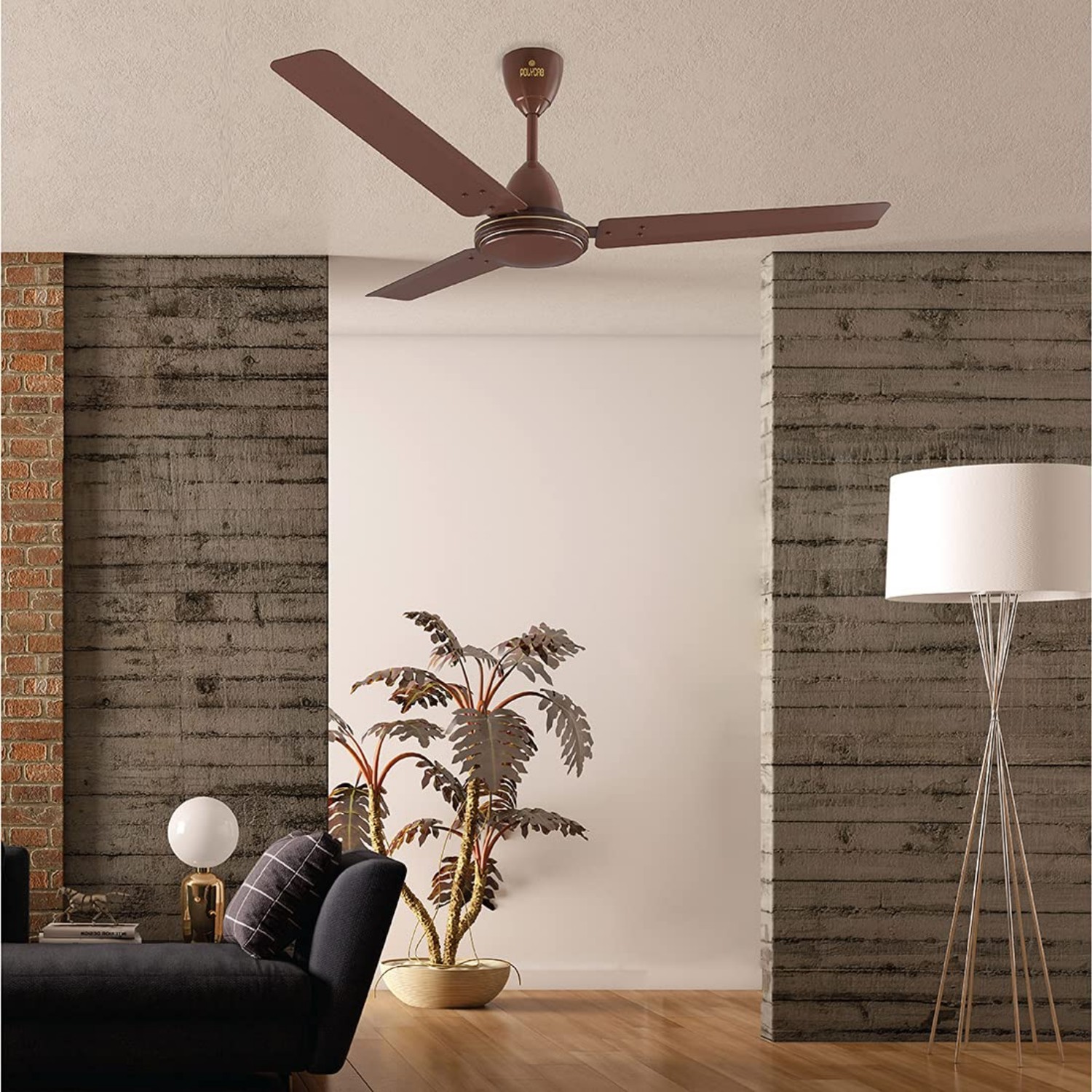 Polycab Amaze HS Economy 1200 mm 3 Blades 75 W Brown Ceiling Fans_4