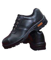 TIGER Real Leather Steel Toe Safety Shoes Black_0