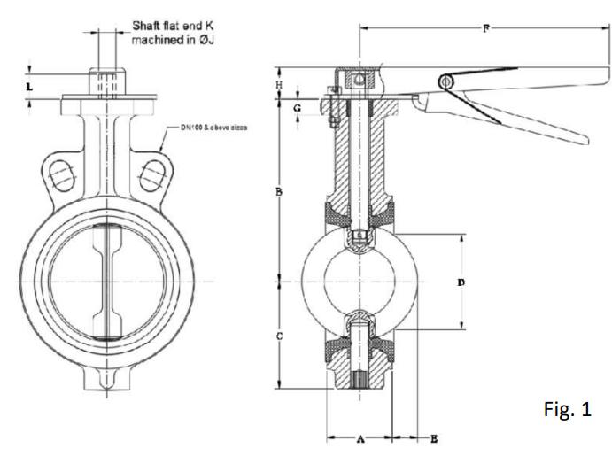 JS 100 mm Hand Lever Cast Iron Butterfly Valve BV01_1