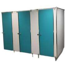 Stylam FRP 6 - 7 ft Portable Toilet Cabin White and Blue_0