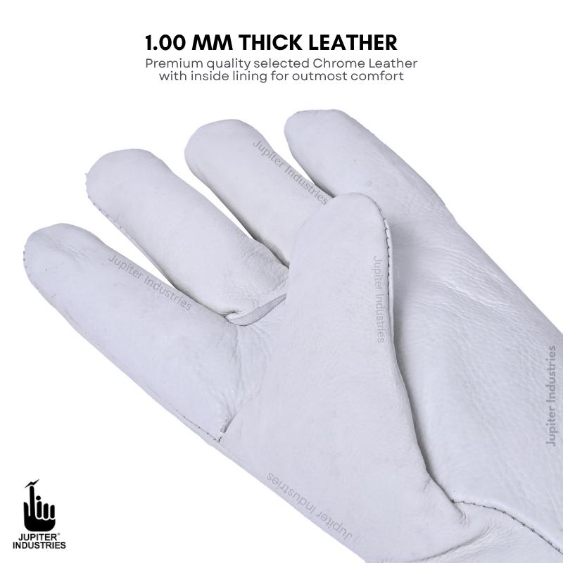 Jupiter Industries Chrome Leather 25 x 12 cm Welding Hand Glove_3