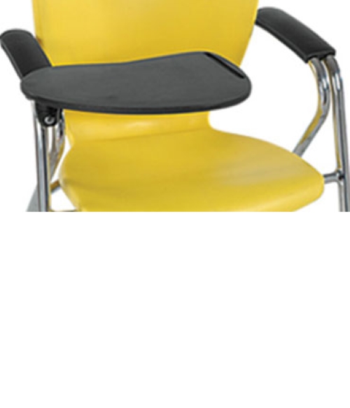 Neeman Polypropylene Yellow and Black Student Flap Chair 580 x 480 x 420 mm_2