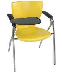 Neeman Polypropylene Yellow and Black Student Flap Chair 580 x 480 x 420 mm_0