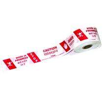 Being Safe 150 mm Non Adhesive Polyethene Warning Tape 200 micron Red and White_0